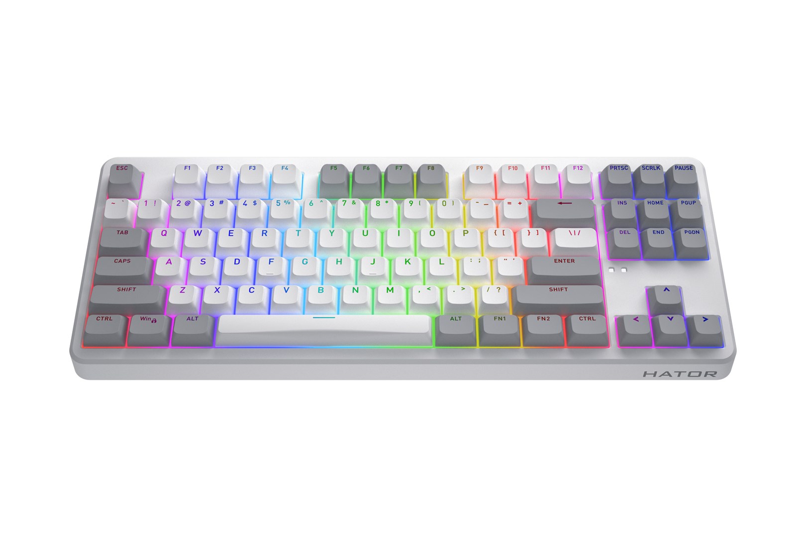 HATOR Rockfall 3 TKL Wireless, white, QMK/VIA, OMA profile white-black keycaps Keyboard - linear mechanical hotswap switches - US - ANSI Layout-10