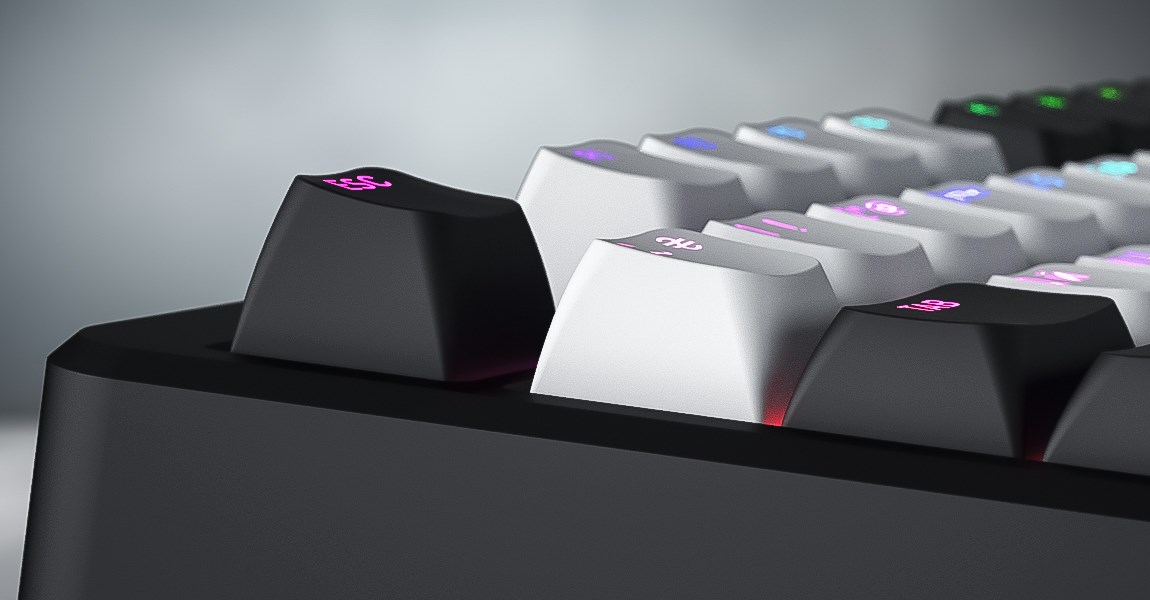 HATOR Rockfall 3 TKL Wireless, white, QMK/VIA, OMA profile white-black keycaps Keyboard - linear mechanical hotswap switches - US - ANSI Layout-16