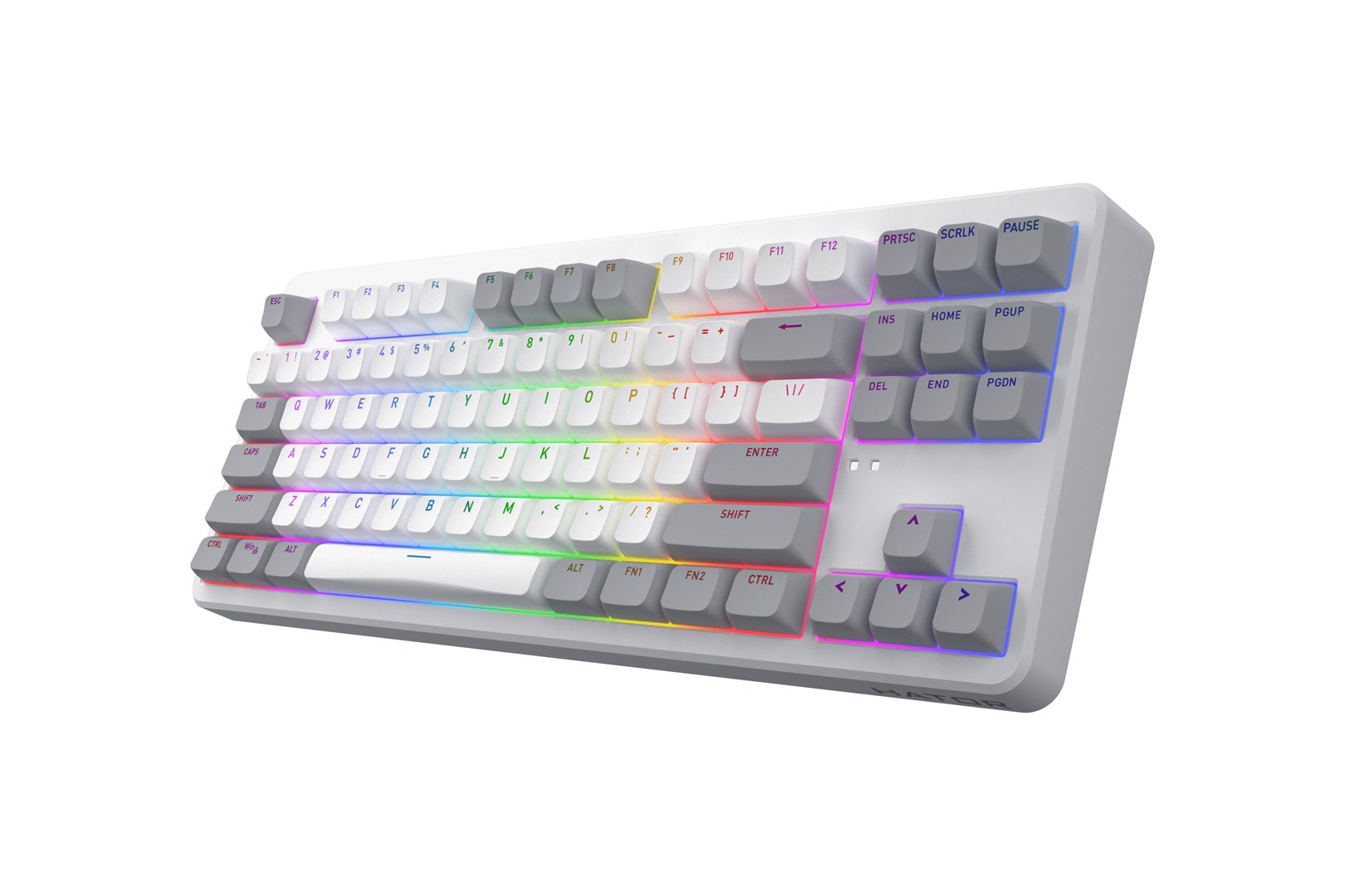 HATOR Rockfall 3 TKL Wireless, white, QMK/VIA, OMA profile white-black keycaps Keyboard - linear mechanical hotswap switches - US - ANSI Layout-2