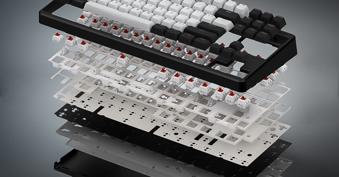 HATOR Rockfall 3 TKL Wireless, white, QMK/VIA, OMA profile white-black keycaps Keyboard - linear mechanical hotswap switches - US - ANSI Layout-18