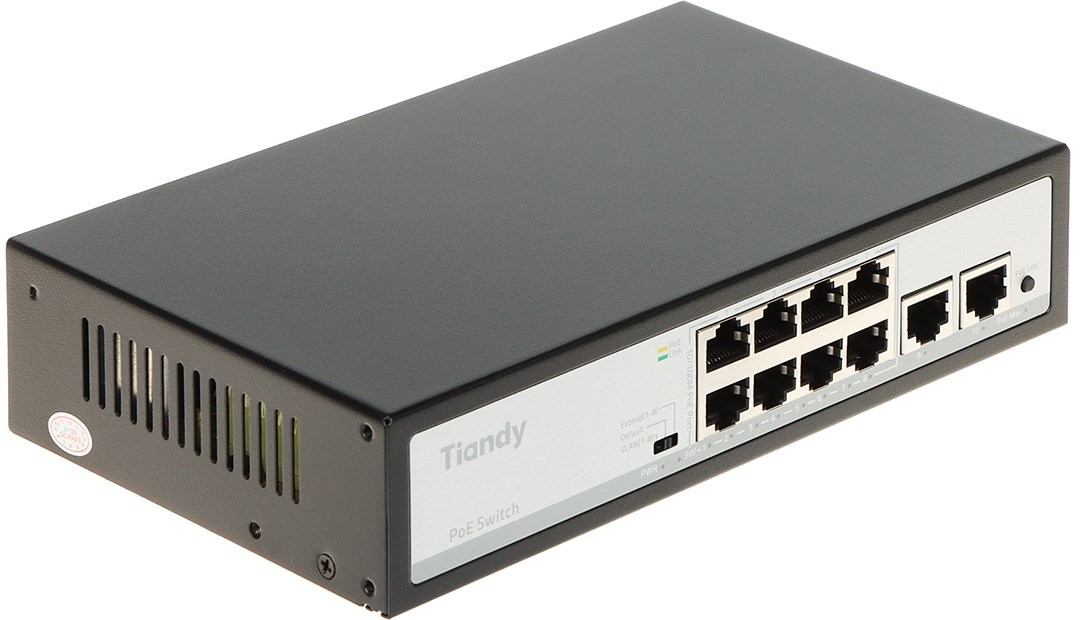 SWITCH POE TC-P3S010 SPEC:F/0820/AT/90 8-PORTOWY TIANDY-0