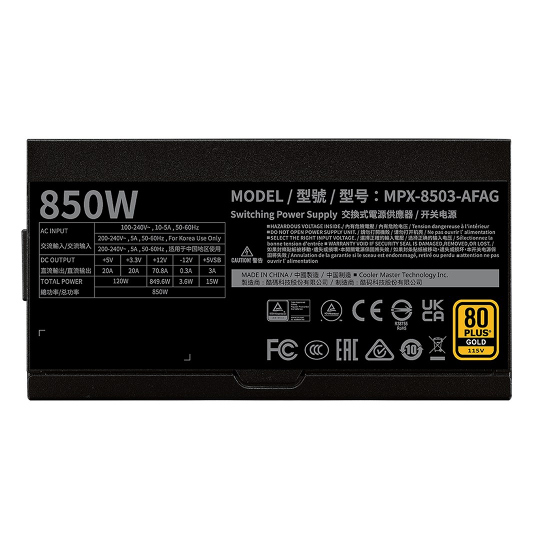 Napajanje COOLER MASTER GX II Gold 850, 850W, 80 Plus Gold, ATX 3.0-5