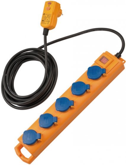 Brennenstuhl 1159900805 power extension 5 m 5 AC outlet(s) Outdoor Black, Blue, Yellow-0