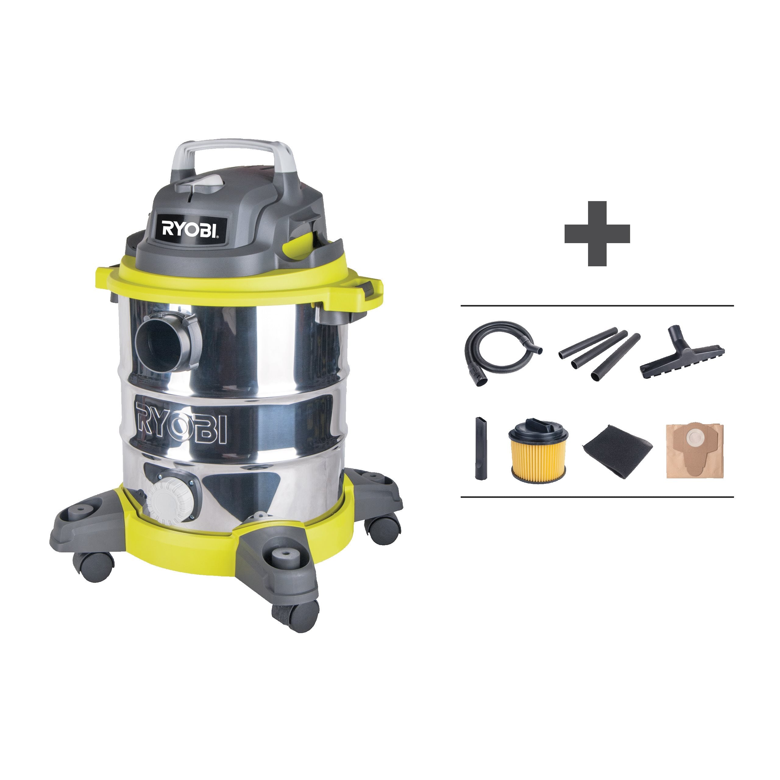 Usisavač za mokro i suho usisavanje RYOBI RVC-1220I-G (1250W, 20L)-1