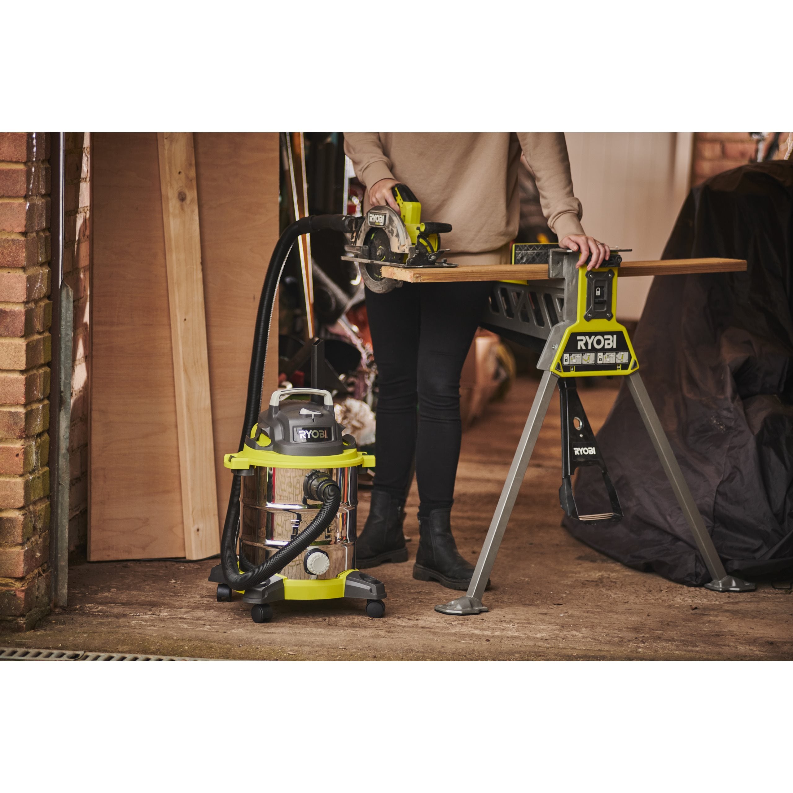 Usisavač za mokro i suho usisavanje RYOBI RVC-1220I-G (1250W, 20L)-4