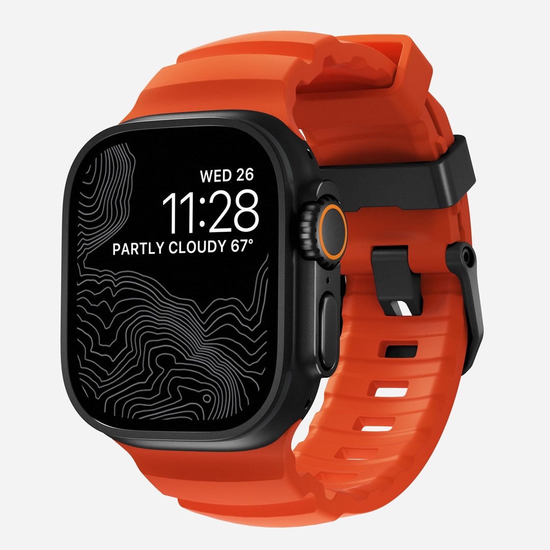 Remen za sat NOMAD Rocky Point Band (crna koža / titanij) za Apple Watch 49/45/44mm-0