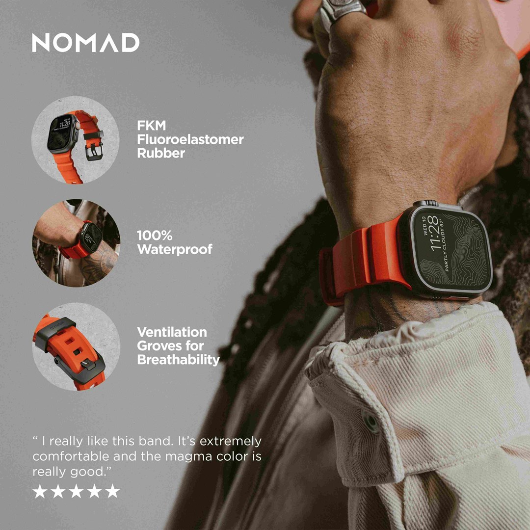 Remen za sat NOMAD Rocky Point Band (crna koža / titanij) za Apple Watch 49/45/44mm-3