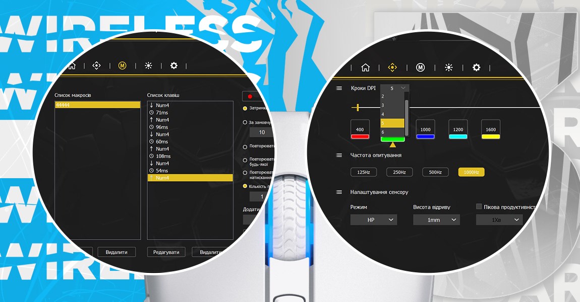 HATOR Pulsar 3 Wireless, black - Optical Yellow 100M Switches PixArt PMW 3311 (HTM630)-13