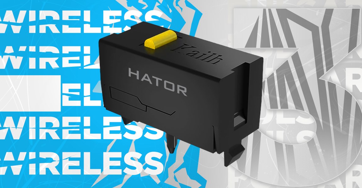 HATOR Pulsar 3 Wireless, black - Optical Yellow 100M Switches PixArt PMW 3311 (HTM630)-9