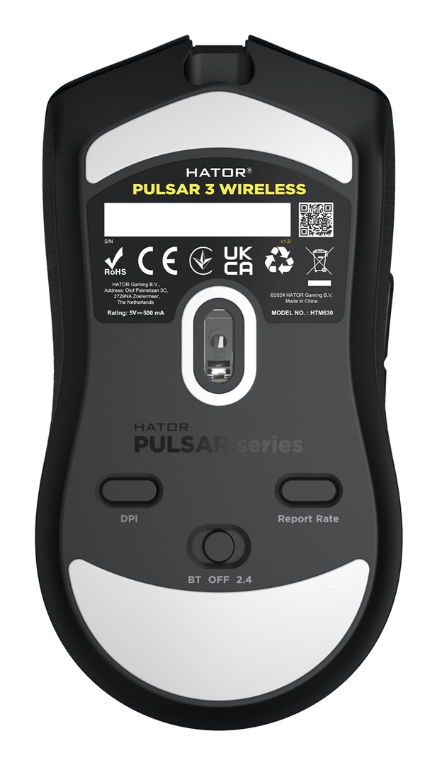 HATOR Pulsar 3 Wireless, black - Optical Yellow 100M Switches PixArt PMW 3311 (HTM630)-5