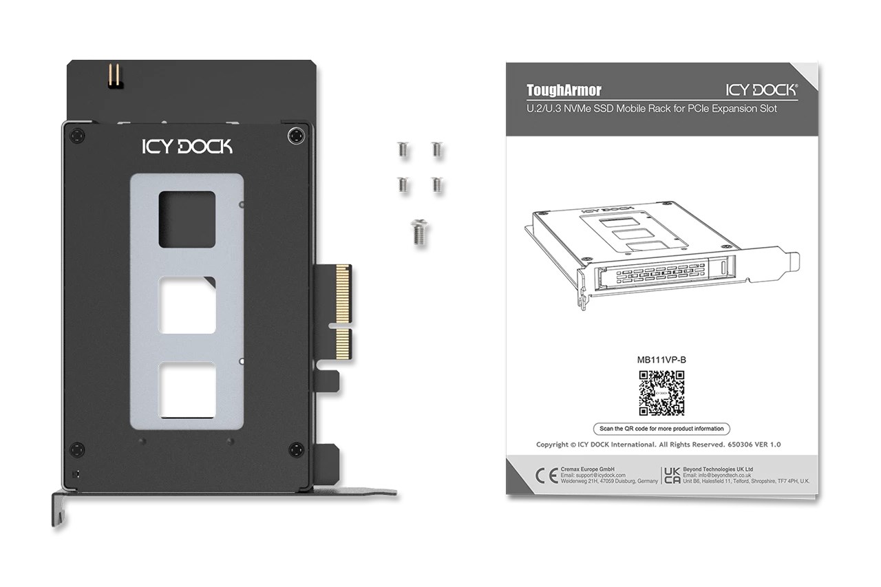 Icy Dock MB111VP-B storage drive enclosure SSD enclosure Black 2.5"-7