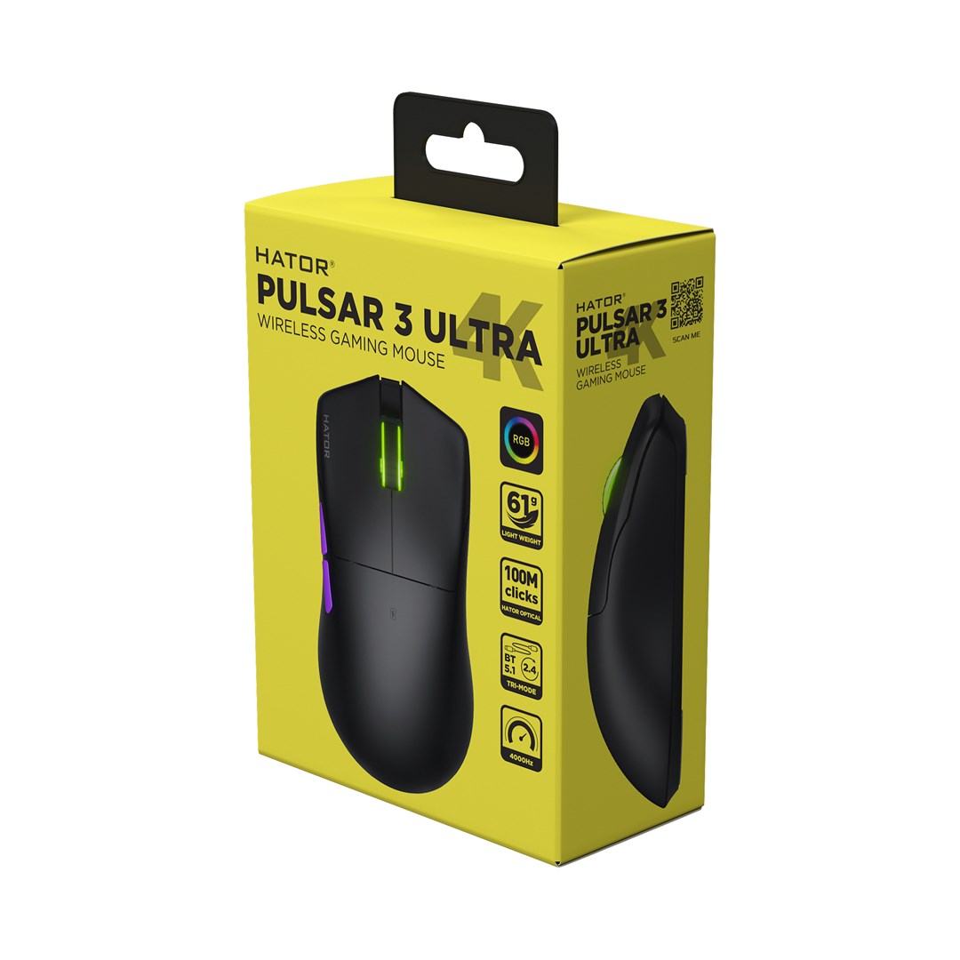 Bežični gaming miš HATOR Pulsar 3 ULTRA 4K-3