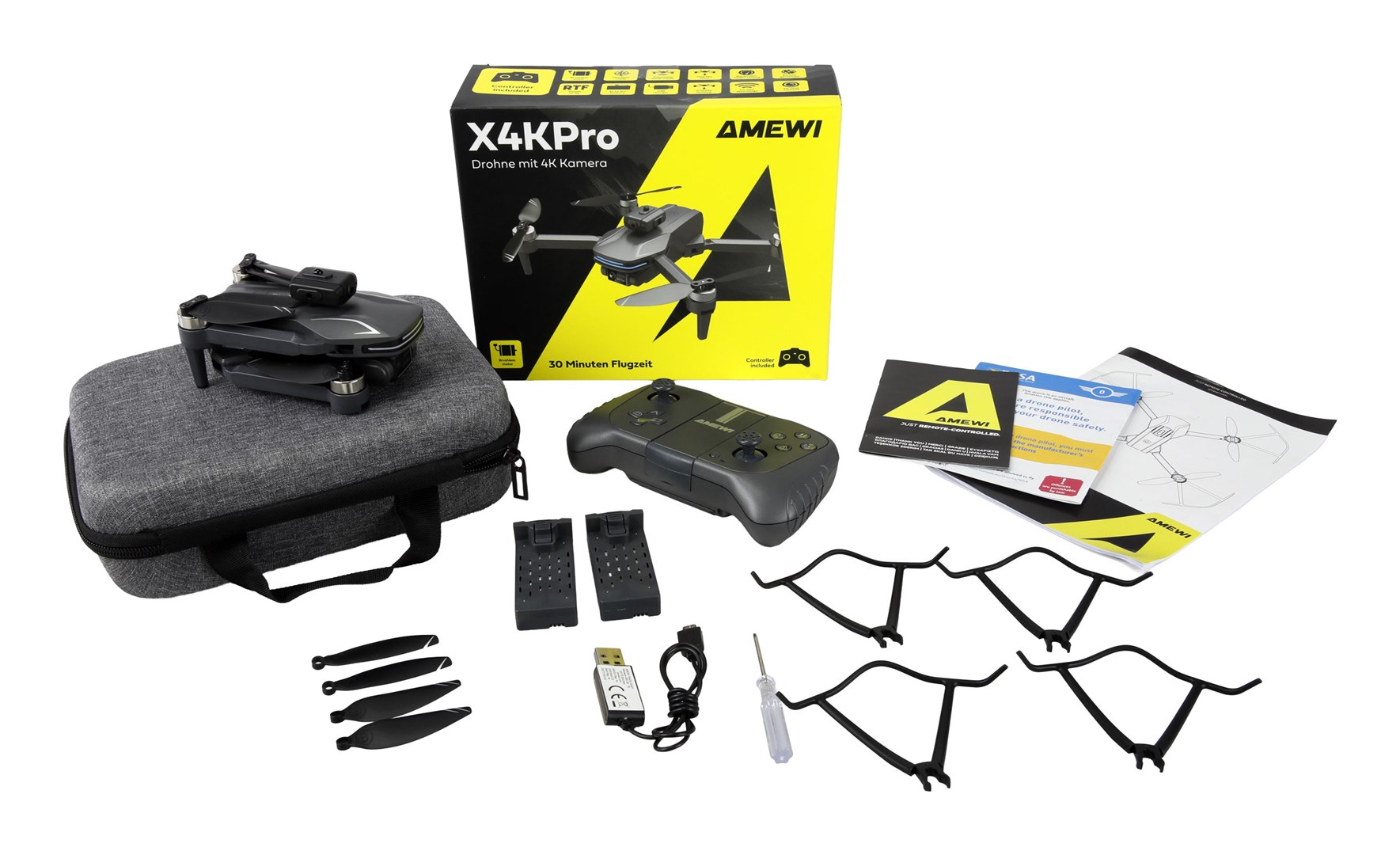 Dron AMEWI X4K Pro (4K, GPS) siva boja-2