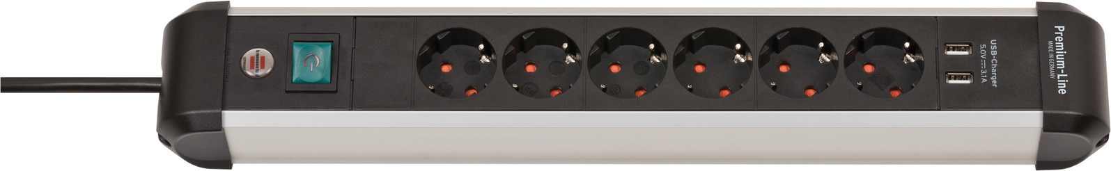 Brennenstuhl 1391030610 power extension 3 m 6 AC outlet(s) Indoor Black, Silver-1