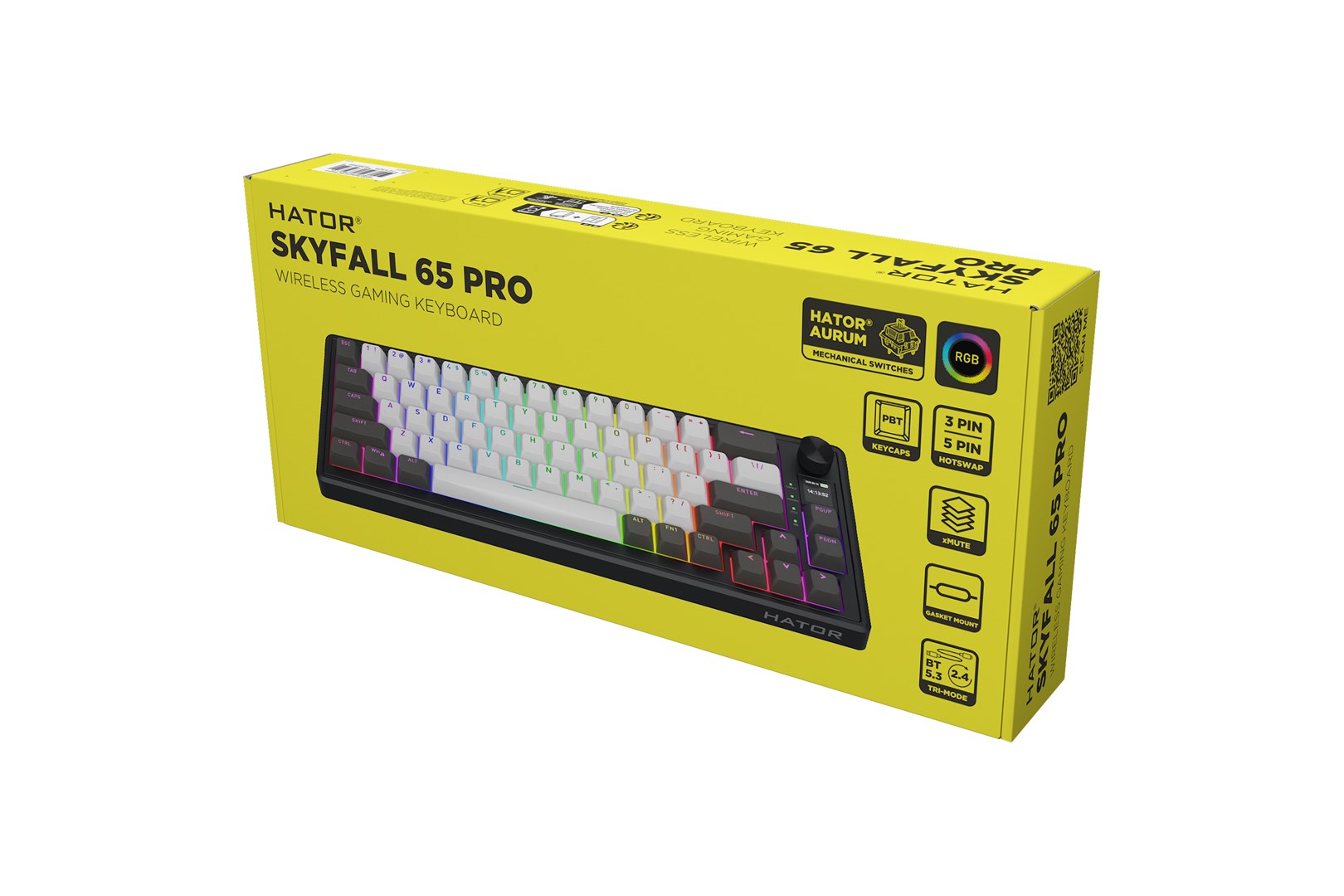 HATOR Skyfall Pro Wireless 65 keyboard Gaming USB + RF Wireless + Bluetooth QWERTY US English Black, Grey-14