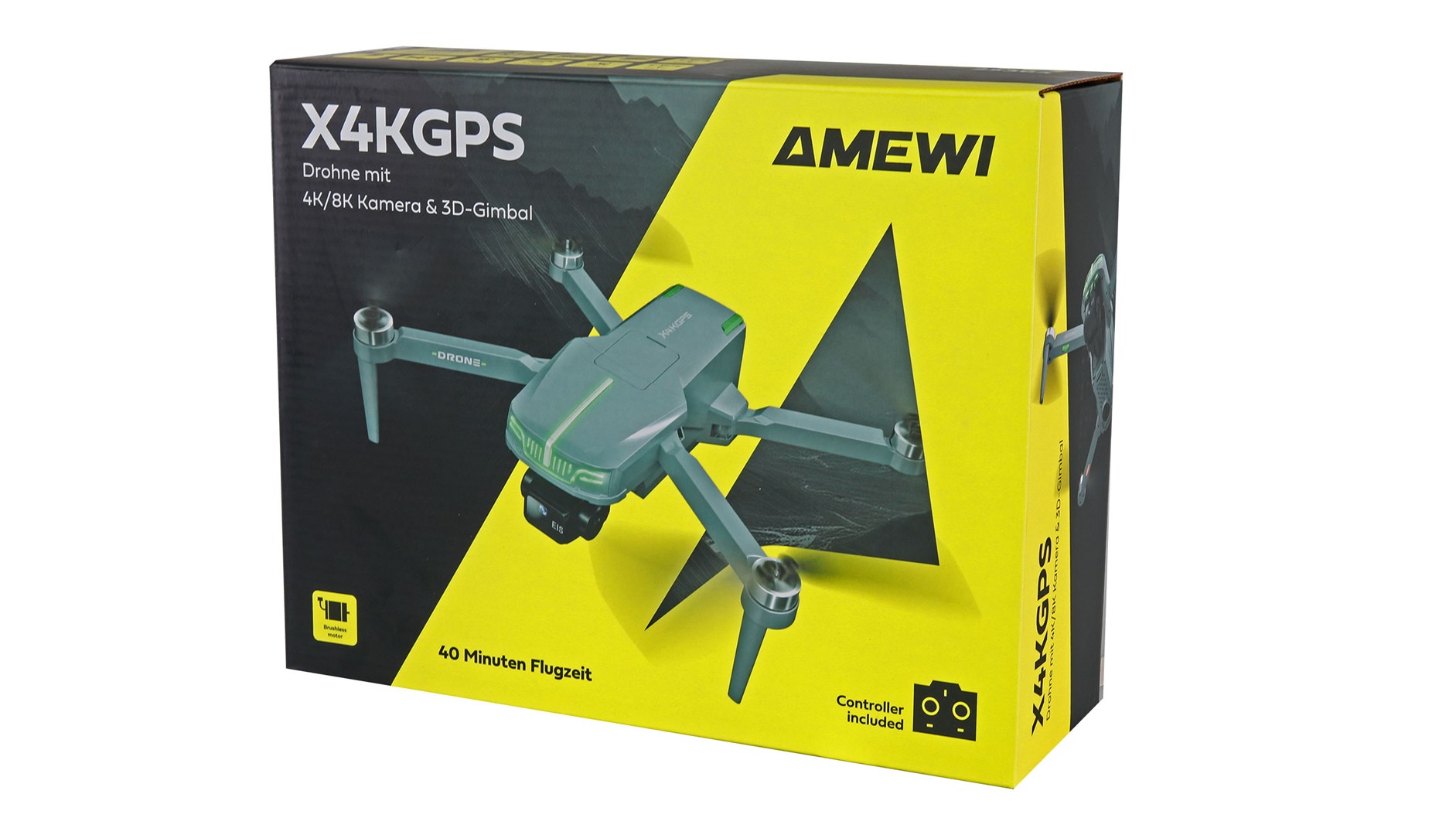 Dron AMEWI X4KGPS (4K foto, 3-osni gimbal, GPS povratak, brushless, sklopivi, 2 baterije 3000 mAh)-1