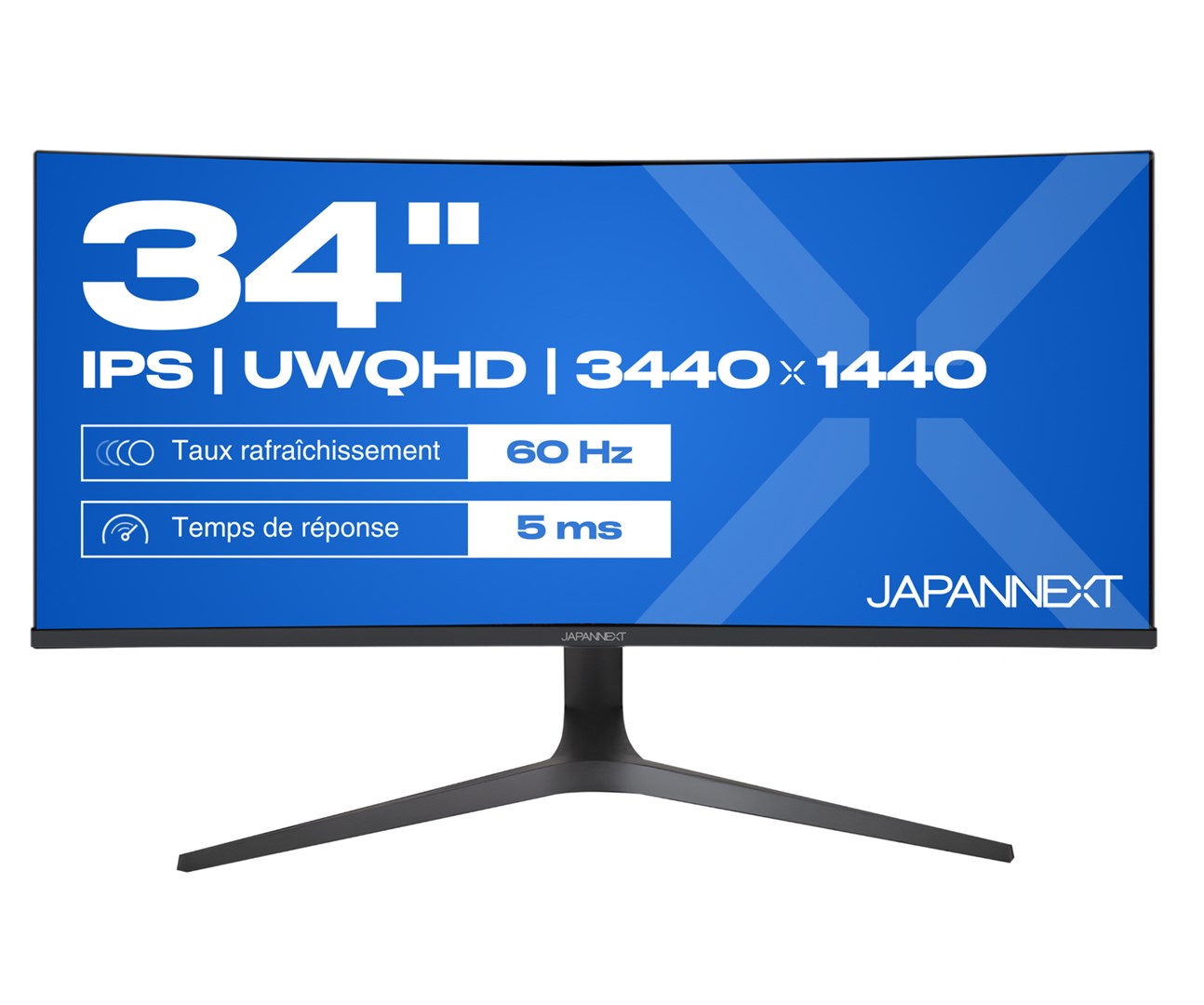 Monitor JAPANNEXT JN-IPS340UWQHD60C-C65W-HS-W 34" (IPS, UWQHD, 60Hz, 5ms, USB-C 65W, zakrivljeni)