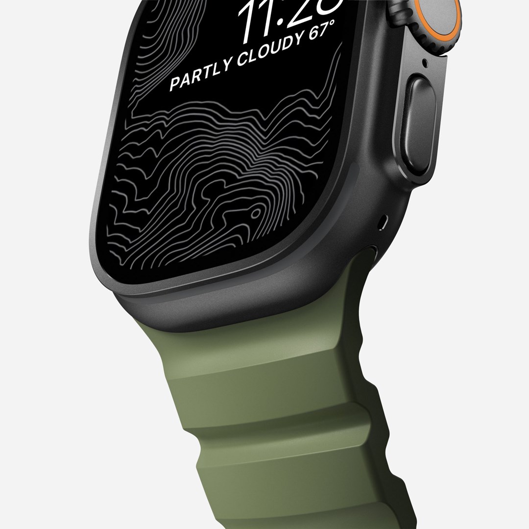 Remen NOMAD Leather Band za Apple Watch (49/45/44/42mm) crna koža / titanij-3