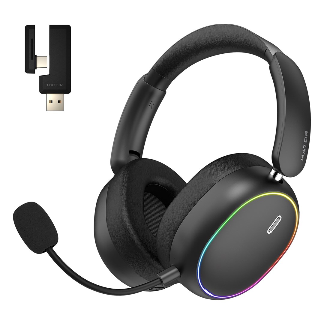 HATOR Phoenix 2 Wireless Headset Wired & Wireless Head-band Gaming USB Type-C / USB Type-A Bluetooth Black-0