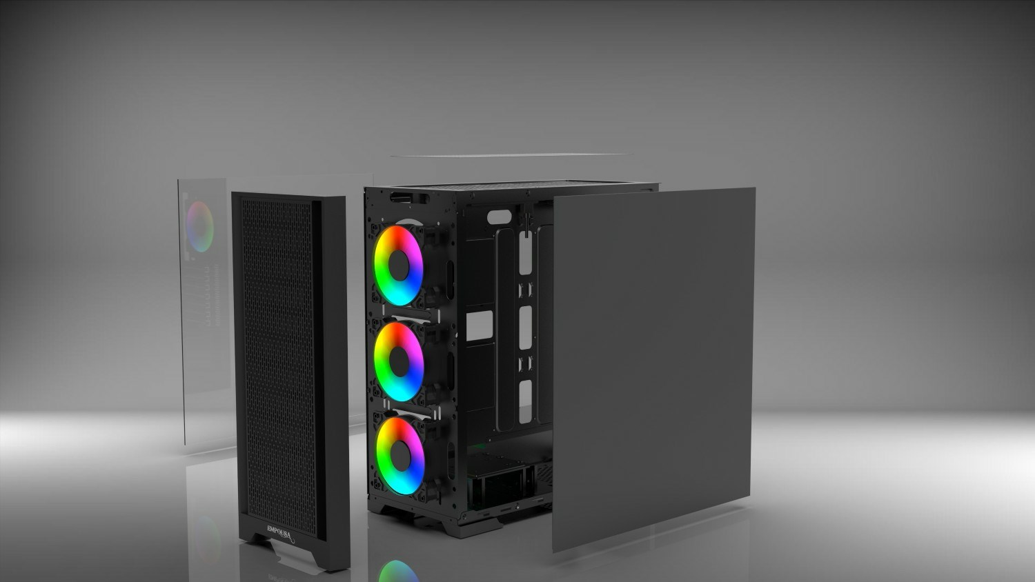 Kućište za računalo INCA EMG-17XB (Midi Tower, ATX, kaljeno staklo) crna boja-7