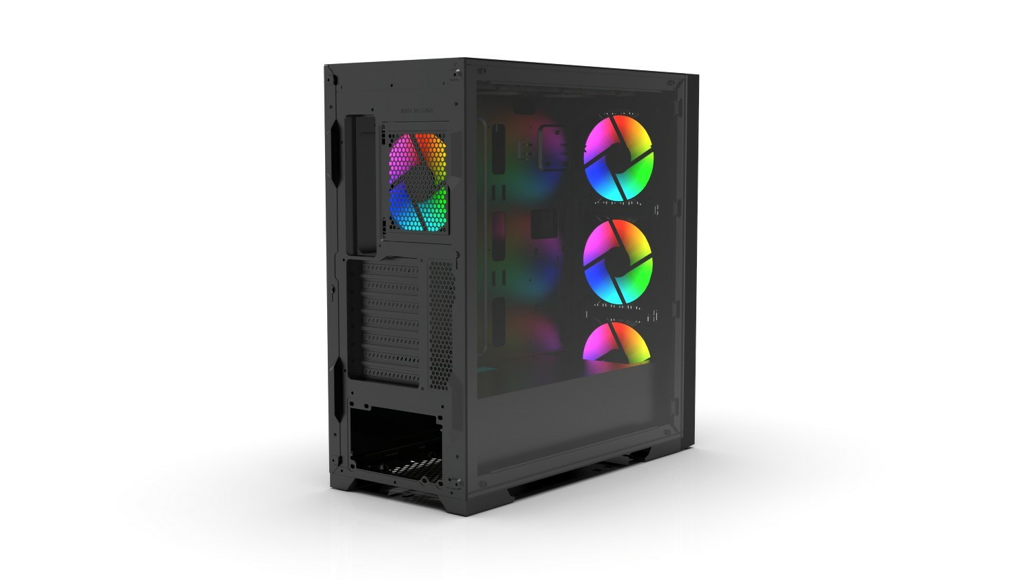 Kućište za računalo INCA EMG-17XB (Midi Tower, ATX, kaljeno staklo) crna boja-4
