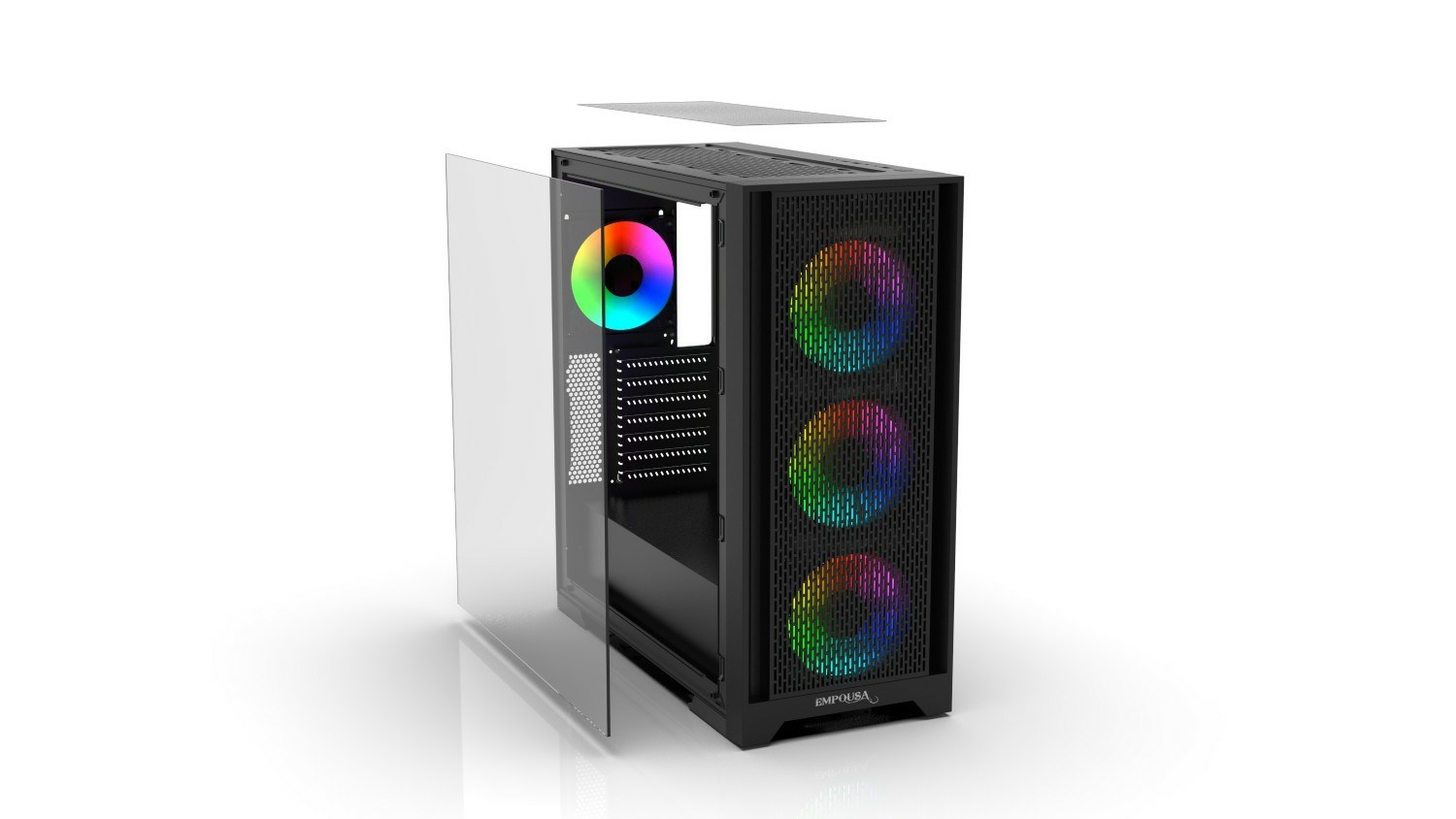 Kućište za računalo INCA EMG-17XB (Midi Tower, ATX, kaljeno staklo) crna boja-6