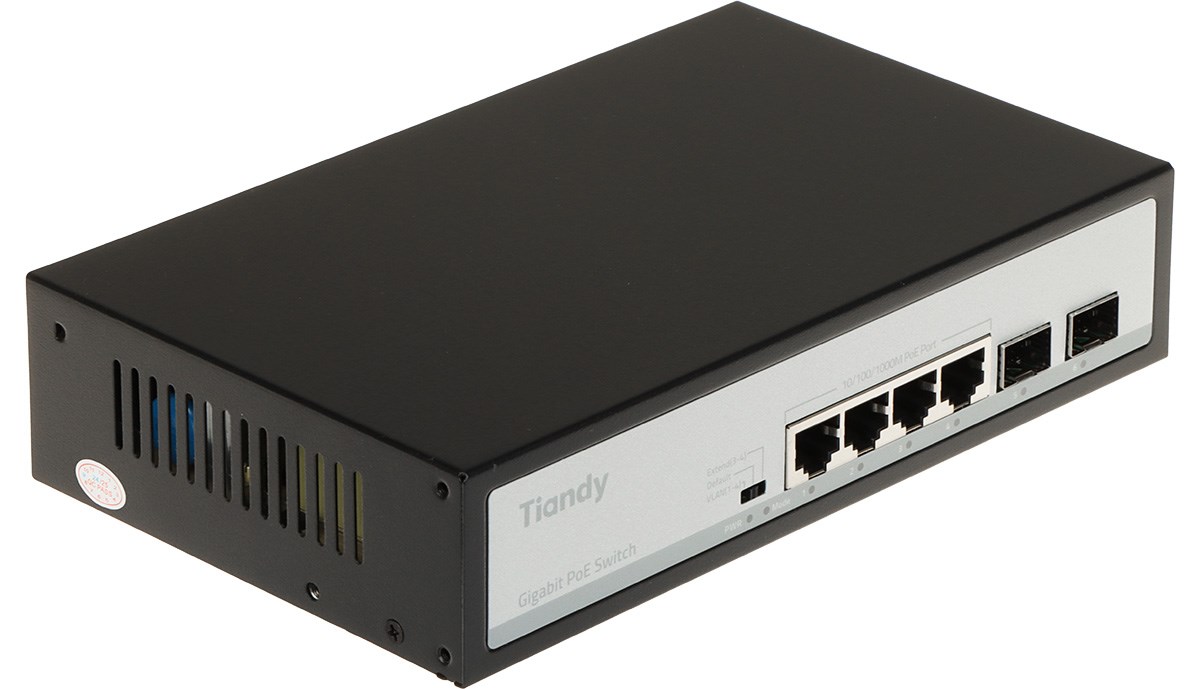 SWITCH POE TC-P3S06 SPEC:H/0402/AT/60 4-PORTOWY SFP TIANDY