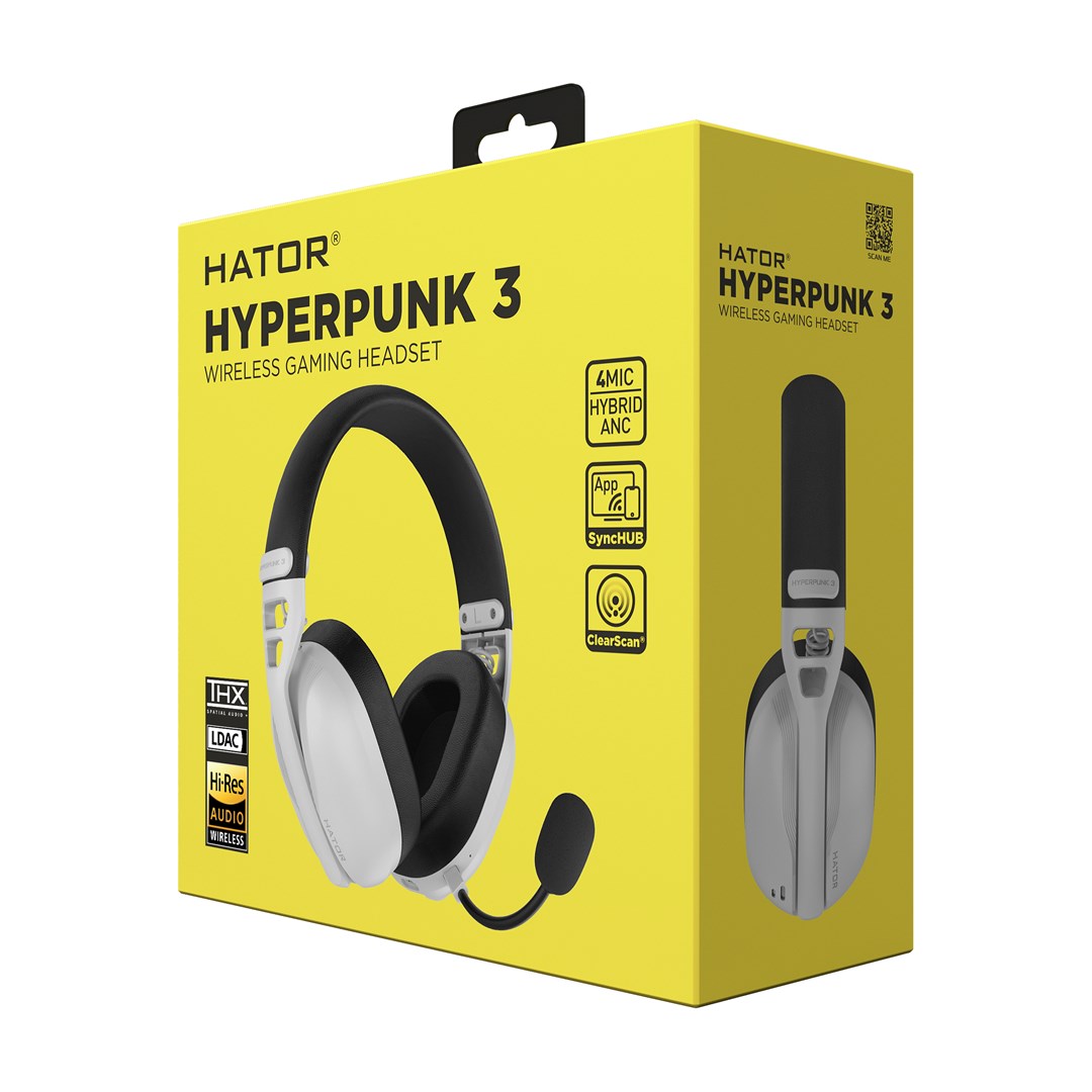 HATOR Hyperpunk 3 Wireless Headset Wired & Wireless Head-band Gaming USB Type-C / USB Type-A Bluetooth White-9