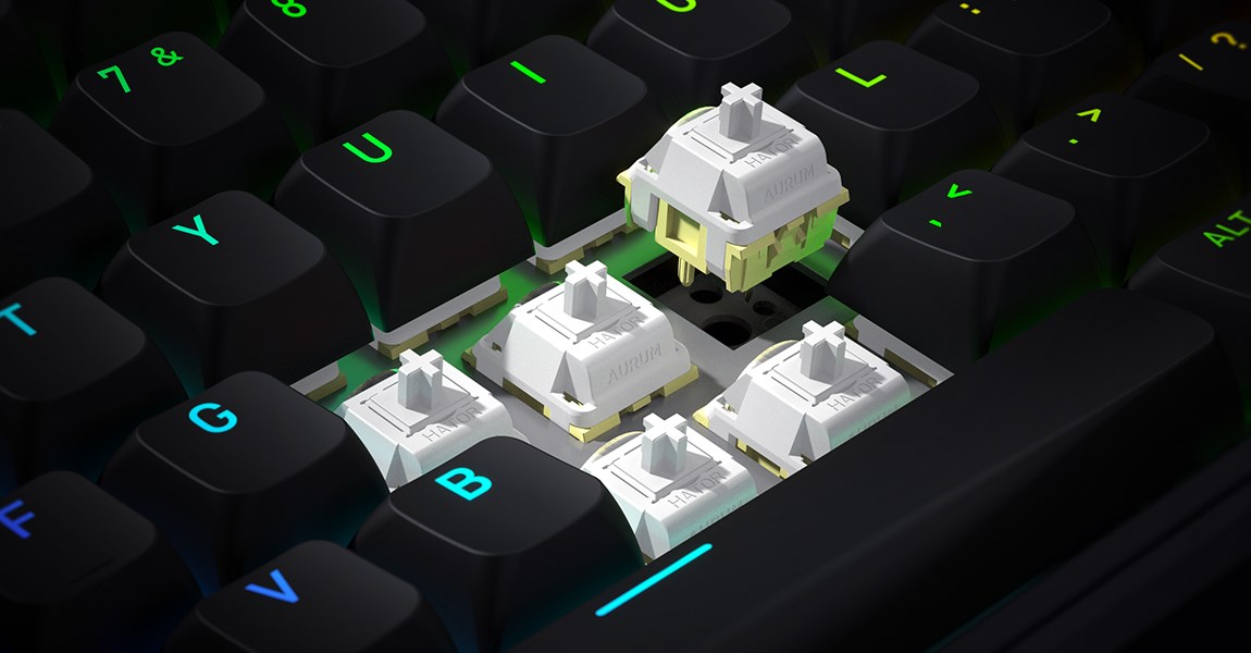 HATOR Skyfall 65 Wired, Mechanical, USB-C, Aurum Sterling, 70M clicks, RGB, Black, 790g-18