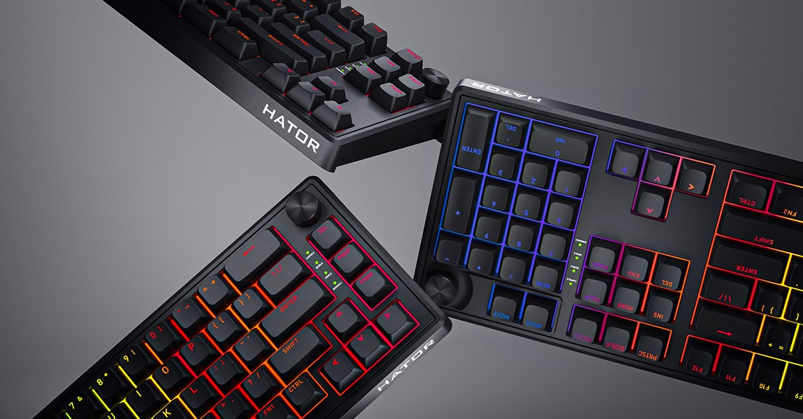 HATOR Skyfall 65 Wired, Mechanical, USB-C, Aurum Sterling, 70M clicks, RGB, Black, 790g-13