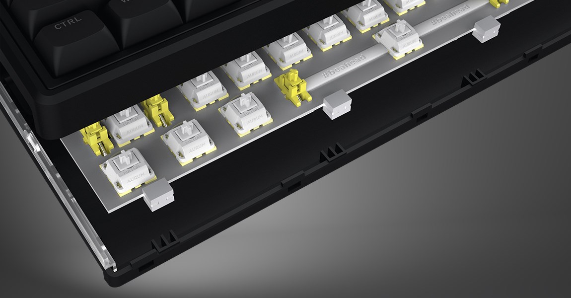 HATOR Skyfall 65 Wired, Mechanical, USB-C, Aurum Sterling, 70M clicks, RGB, Black, 790g-7