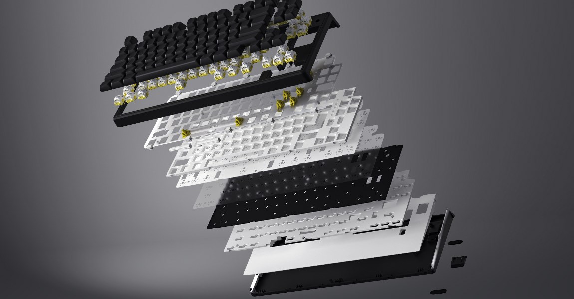 HATOR Skyfall 65 Wired, Mechanical, USB-C, Aurum Sterling, 70M clicks, RGB, Black, 790g-17