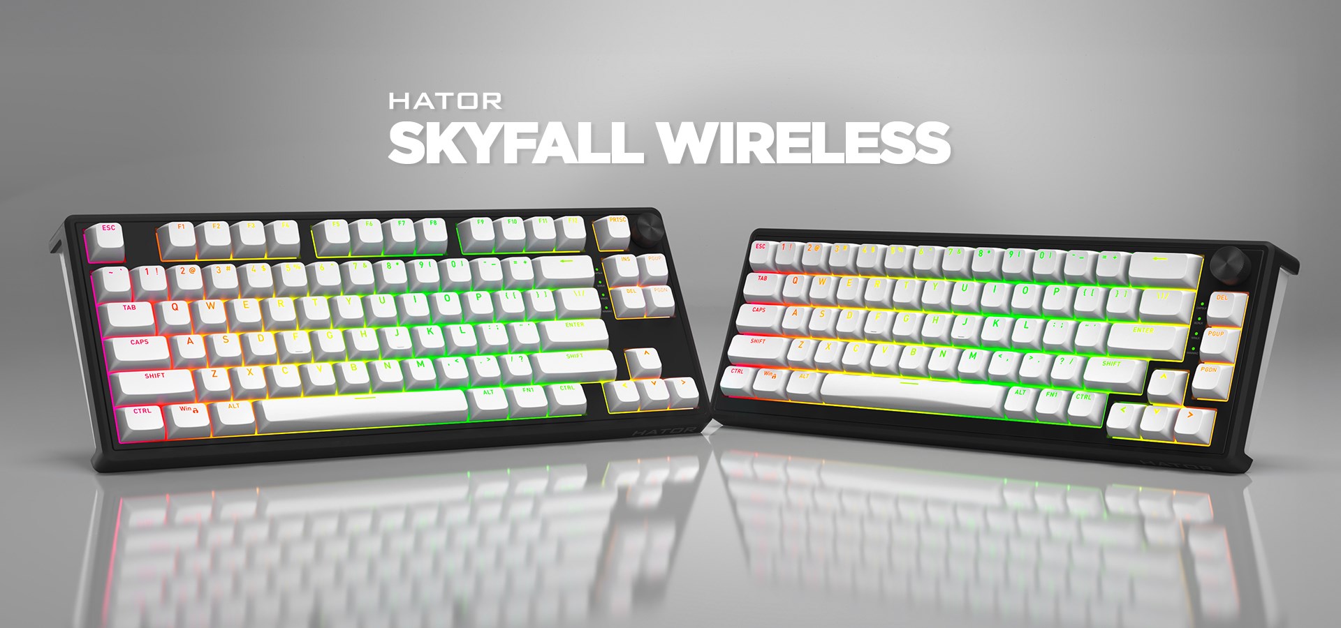 HATOR Skyfall Wireless 65 keyboard Gaming USB + RF Wireless + Bluetooth QWERTY US English Black, White-6