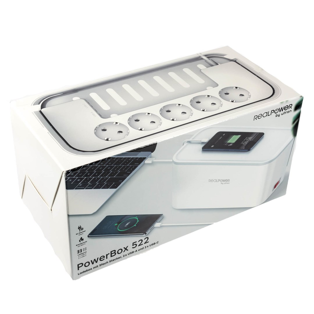RealPower PowerBox 522 power extension 1.5 m 5 AC outlet(s) Indoor White-1
