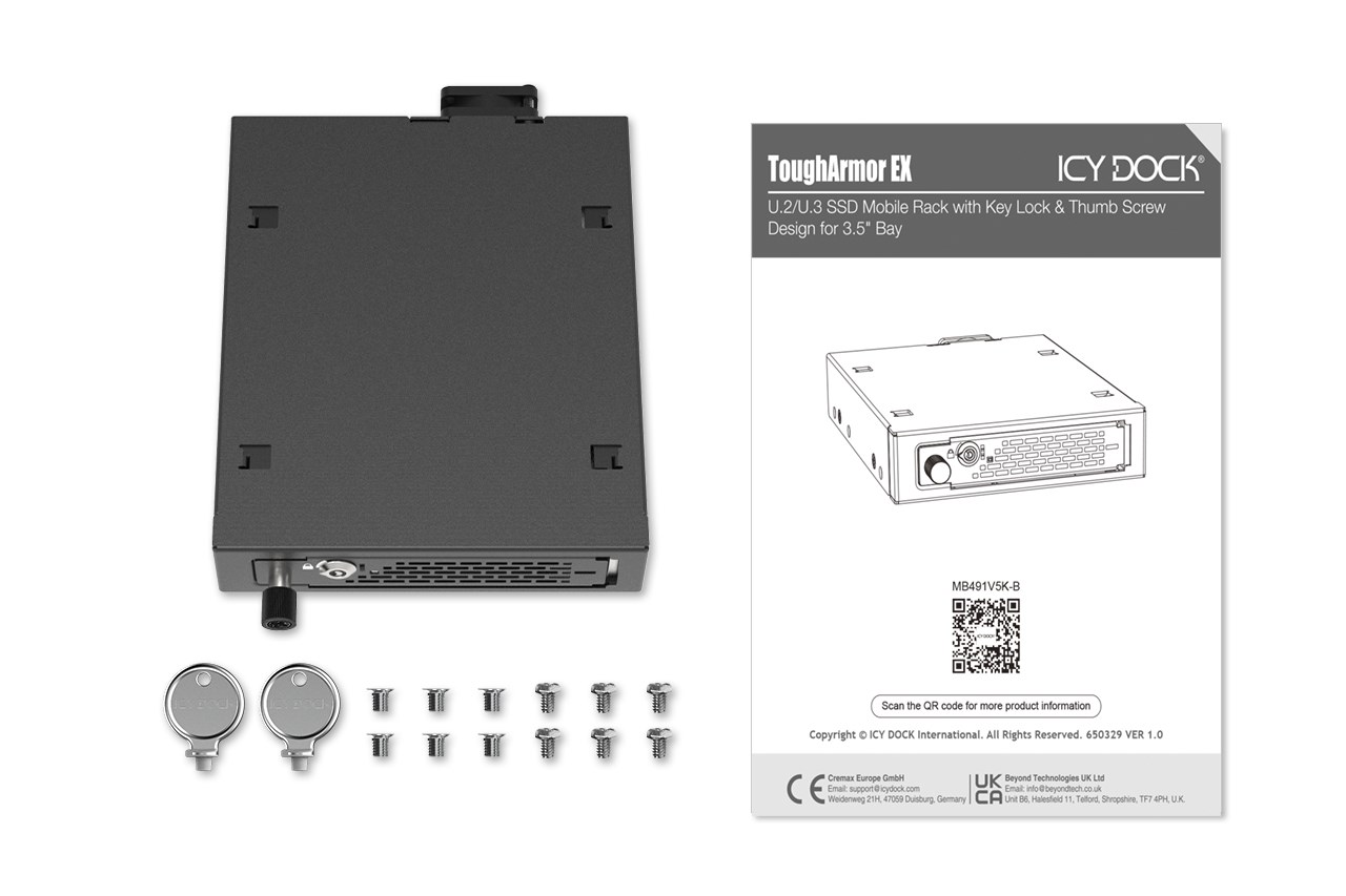 Icy Dock MB491V5K-B storage drive enclosure SSD enclosure Black 2.5"-7