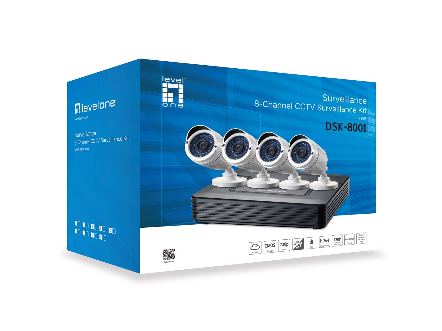 LevelOne DSK-8001 video surveillance kit Wired 8 channels-1