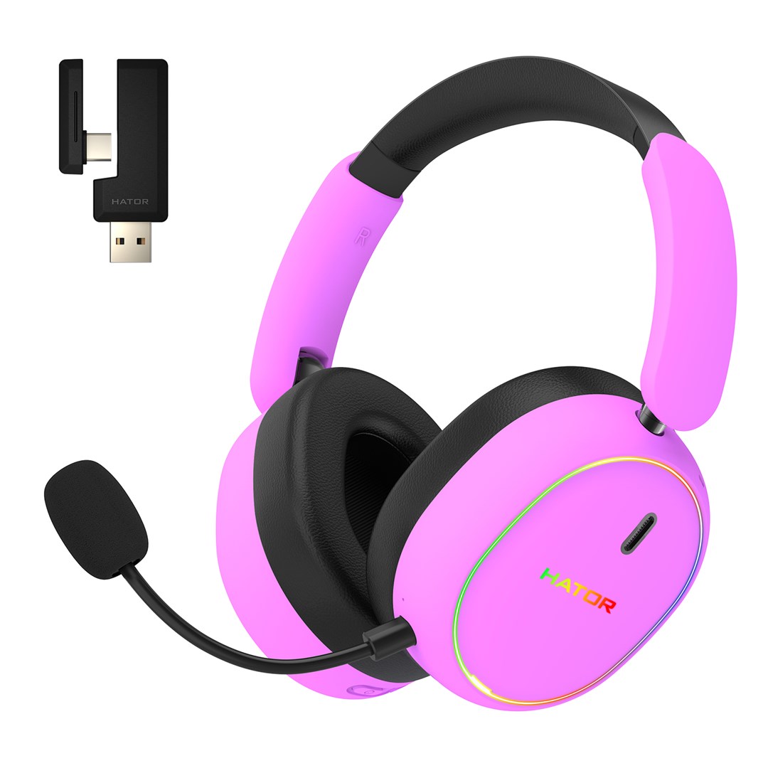 HATOR Phoenix 2 Wireless Headset Wired & Wireless Head-band Gaming USB Type-C / USB Type-A Bluetooth Violet-1
