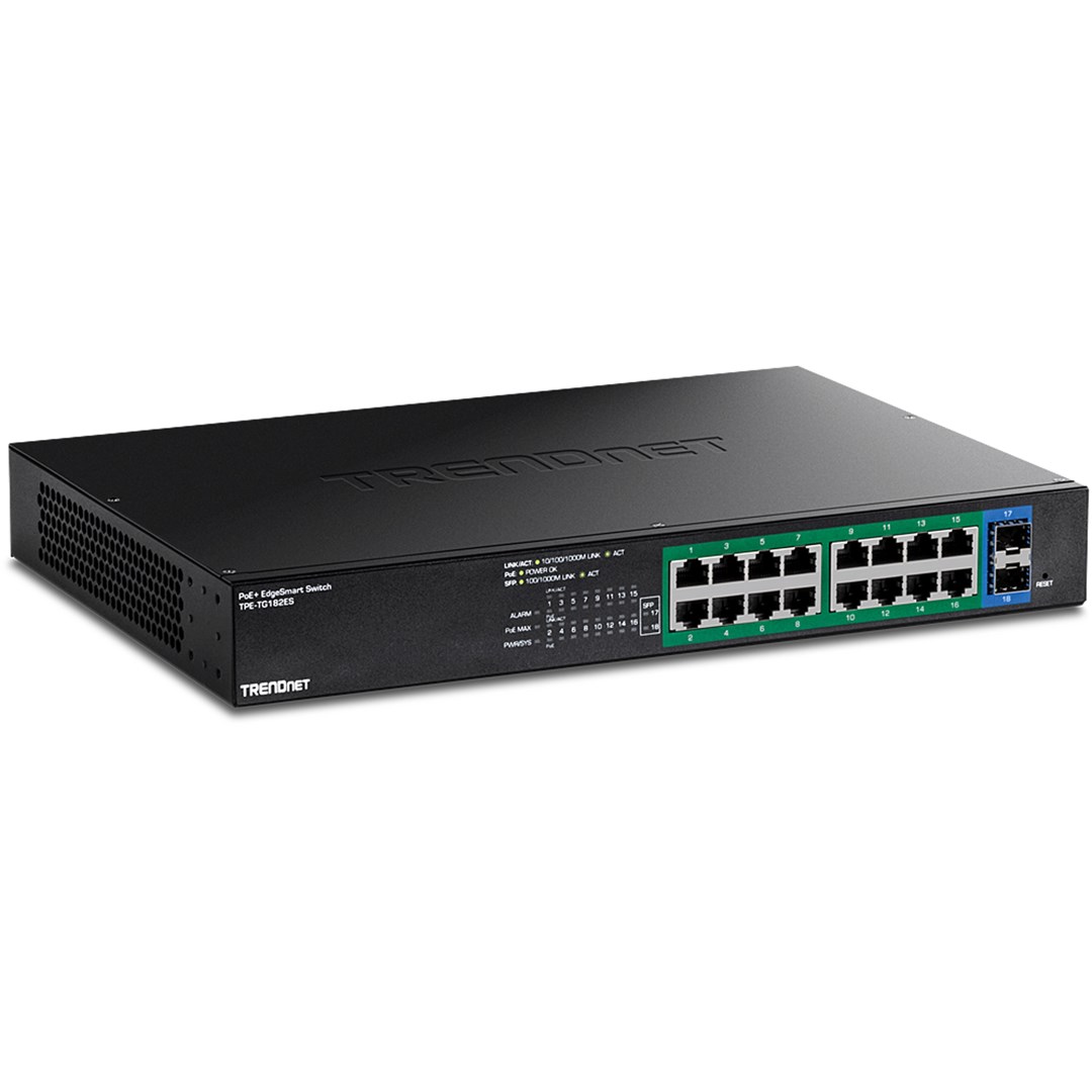 Trendnet TPE-TG182ES network switch Managed Gigabit Ethernet (10/100/1000) Power over Ethernet (PoE) Black-0