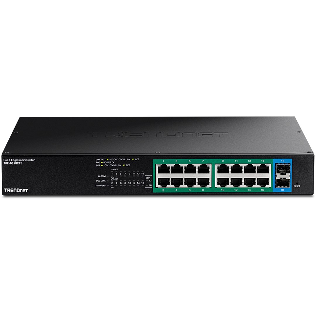 Trendnet TPE-TG182ES network switch Managed Gigabit Ethernet (10/100/1000) Power over Ethernet (PoE) Black-1