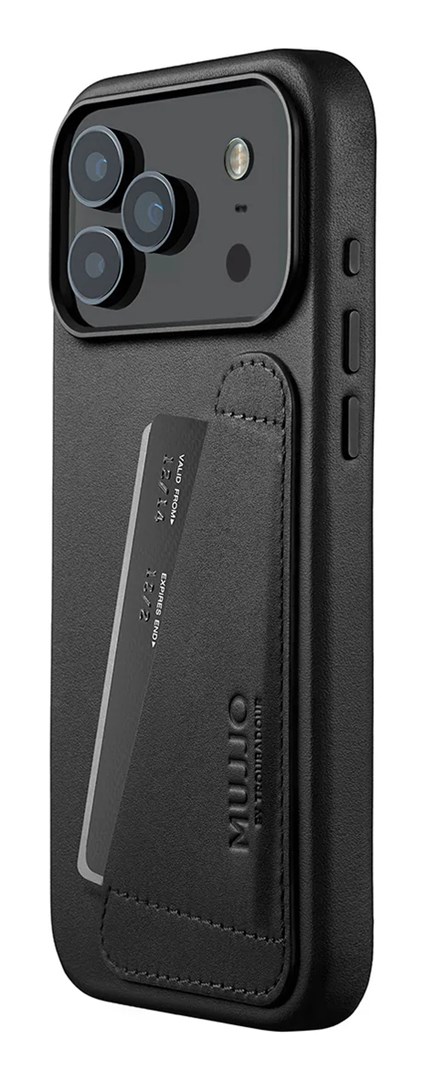 Futrola MUJJO Wallet Leather Case za iPhone 17 Pro Max (MagSafe, crna boja)