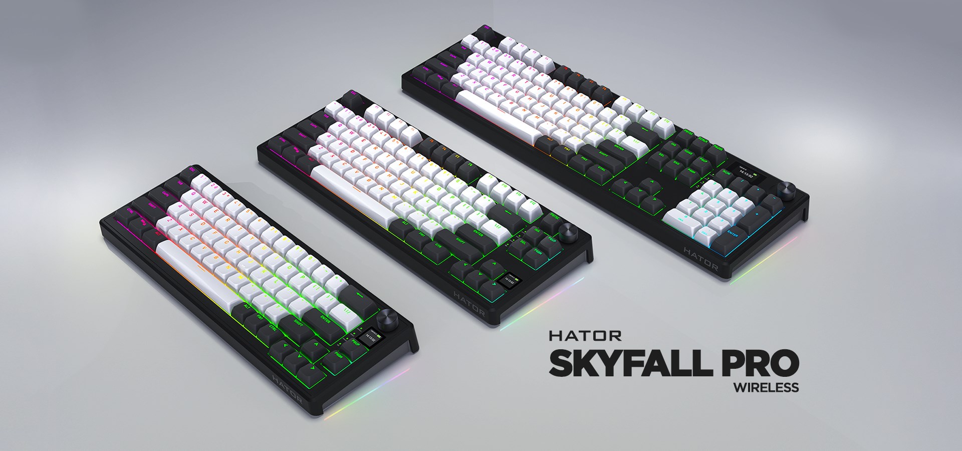 HATOR Skyfall Pro Wireless 80 keyboard Gaming USB + RF Wireless + Bluetooth QWERTY US English Black, Grey-6