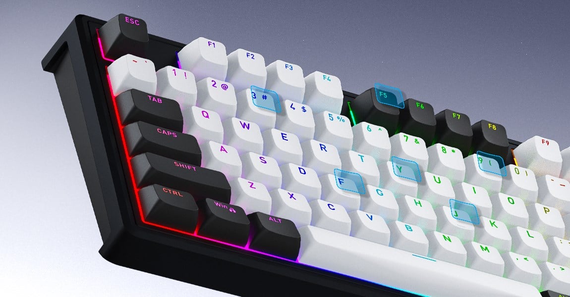 HATOR Skyfall Pro Wireless 80 keyboard Gaming USB + RF Wireless + Bluetooth QWERTY US English Black, Grey-18