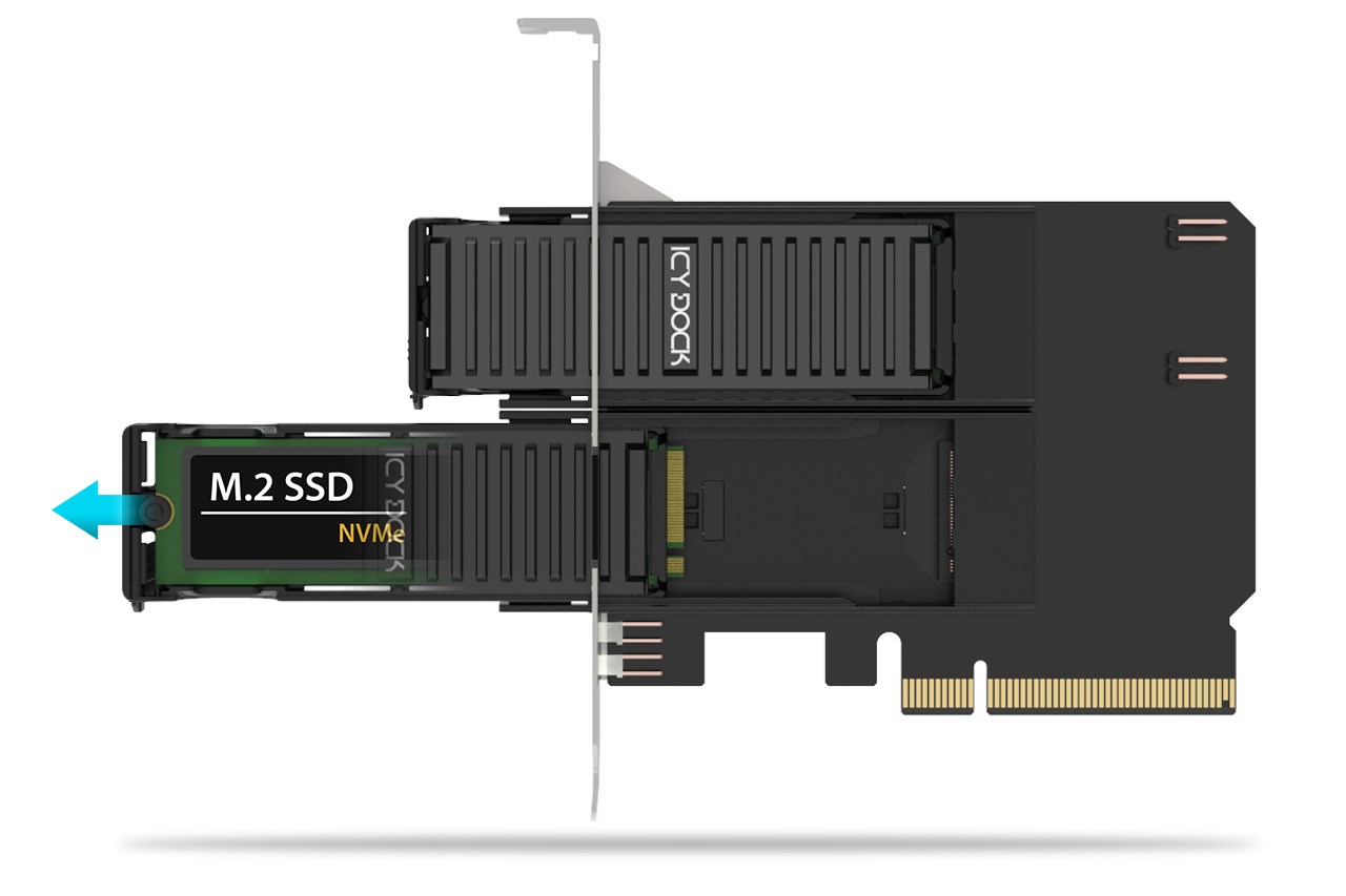 Icy Dock MB312M4P-B interface cards/adapter M.2, PCIe-5