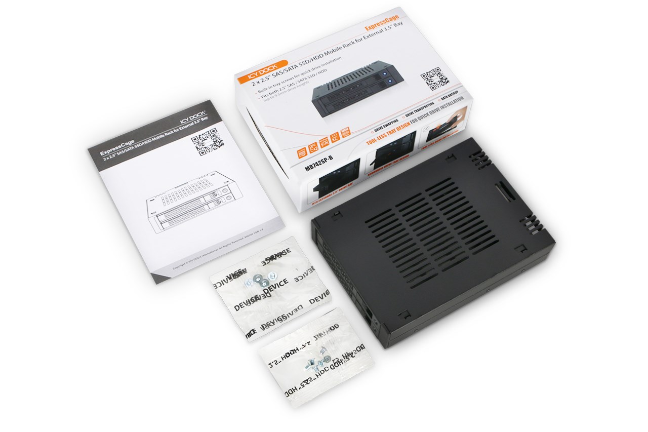 Icy Dock MB742SP-B drive bay panel Black-7