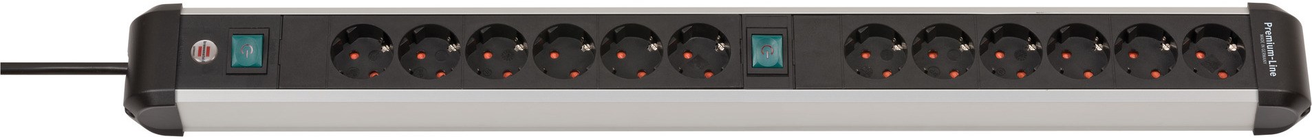 Brennenstuhl 1391030200 power extension 3 m 12 AC outlet(s) Indoor Black, Silver-1