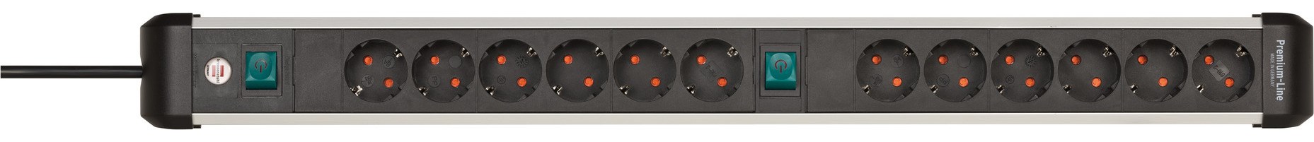 Brennenstuhl 1391030200 power extension 3 m 12 AC outlet(s) Indoor Black, Silver