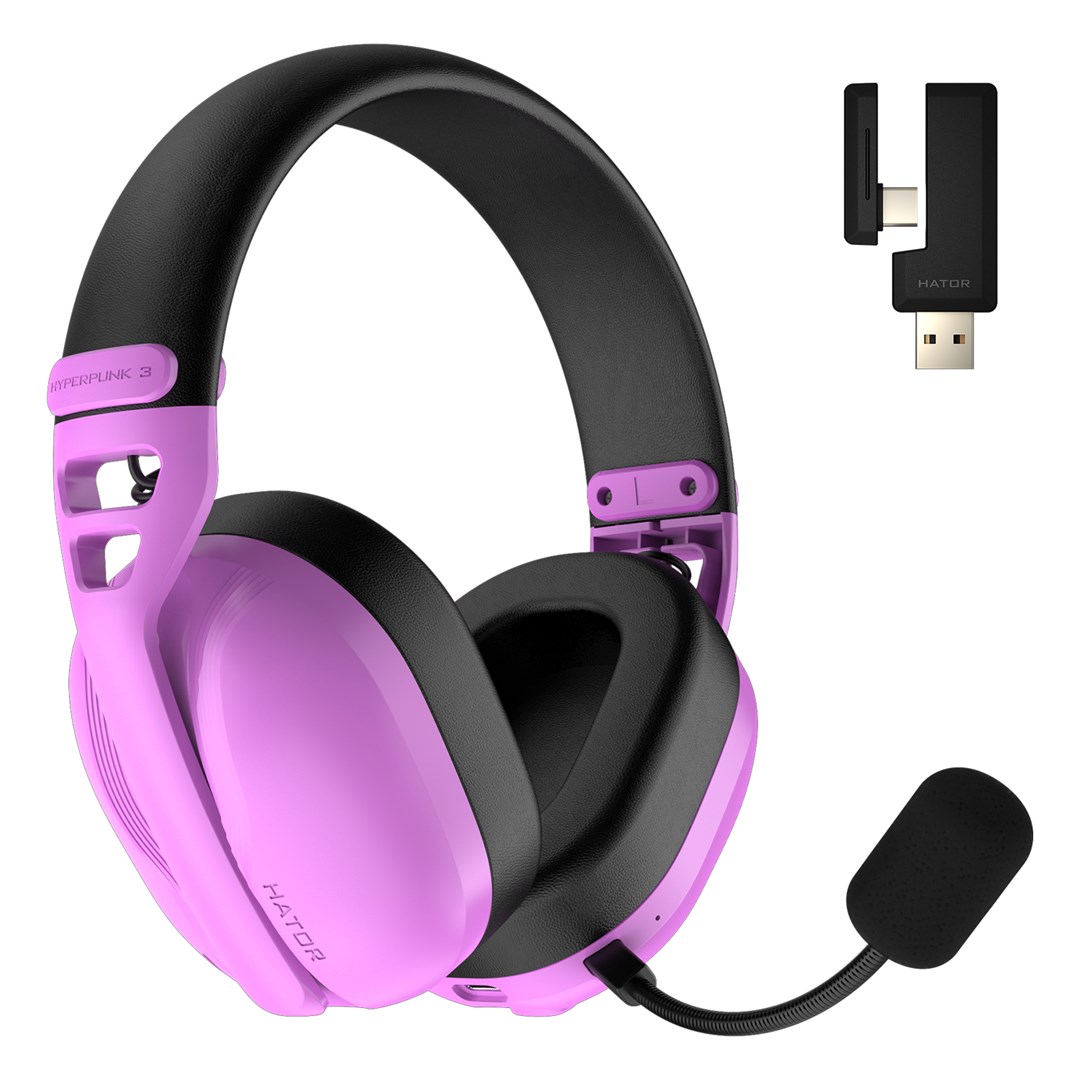 HATOR Hyperpunk 3 Wireless Headset Wired & Wireless Head-band Gaming USB Type-C / USB Type-A Bluetooth Violet-0