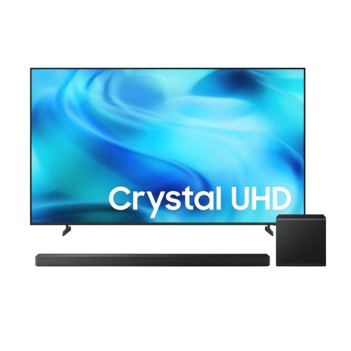 Bundle TV SAMSUNG UE65U8072HUXXH + Soundbar SAMSUNG HW-QS700F (65", 4K UHD, Crystal UHD, Smart TV, Dolby Atmos, 3.1.2, bežični subwoofer)