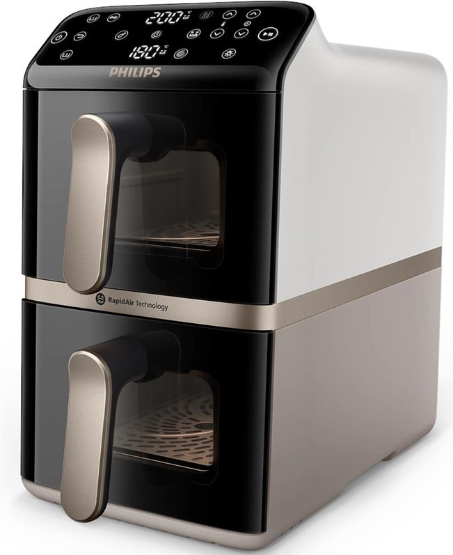 Philips 4000 series NA462/80 fryer Double 10 L Stand-alone 2750 W Hot air fryer Black, Gold, Grey-9