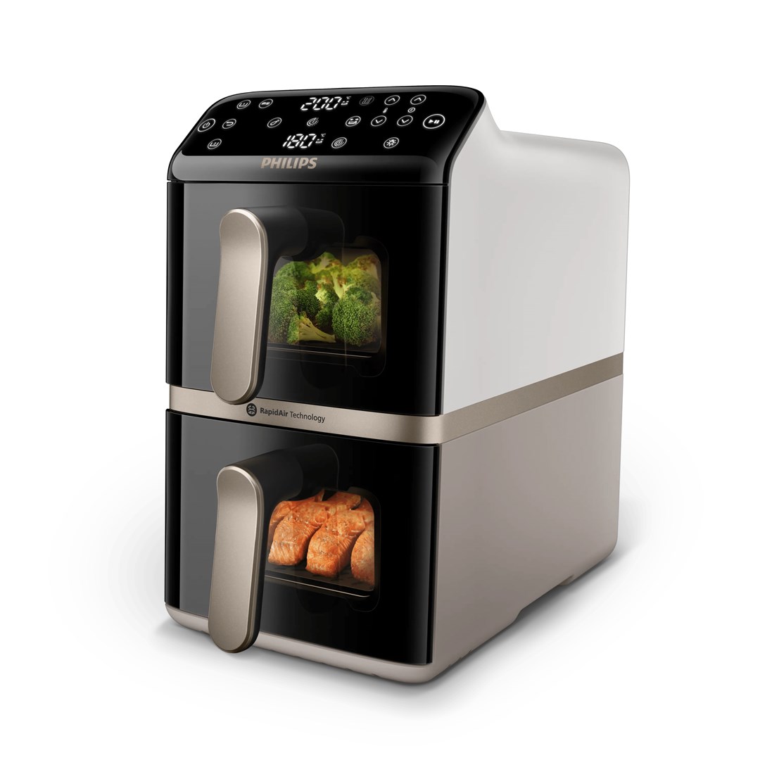 Philips 4000 series NA462/80 fryer Double 10 L Stand-alone 2750 W Hot air fryer Black, Gold, Grey-5